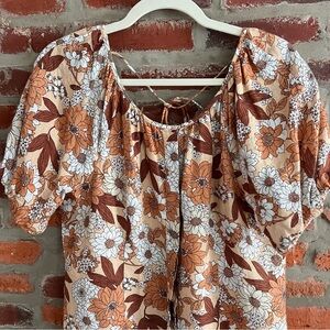 J. Crew Floral Dress with Puff Sleeves